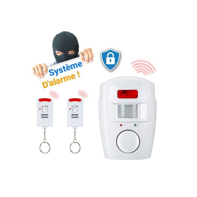 Détecteur de mouvement PIR à distance Alarme 105dB Moniteur d'alarme Système d'alarme sans fil