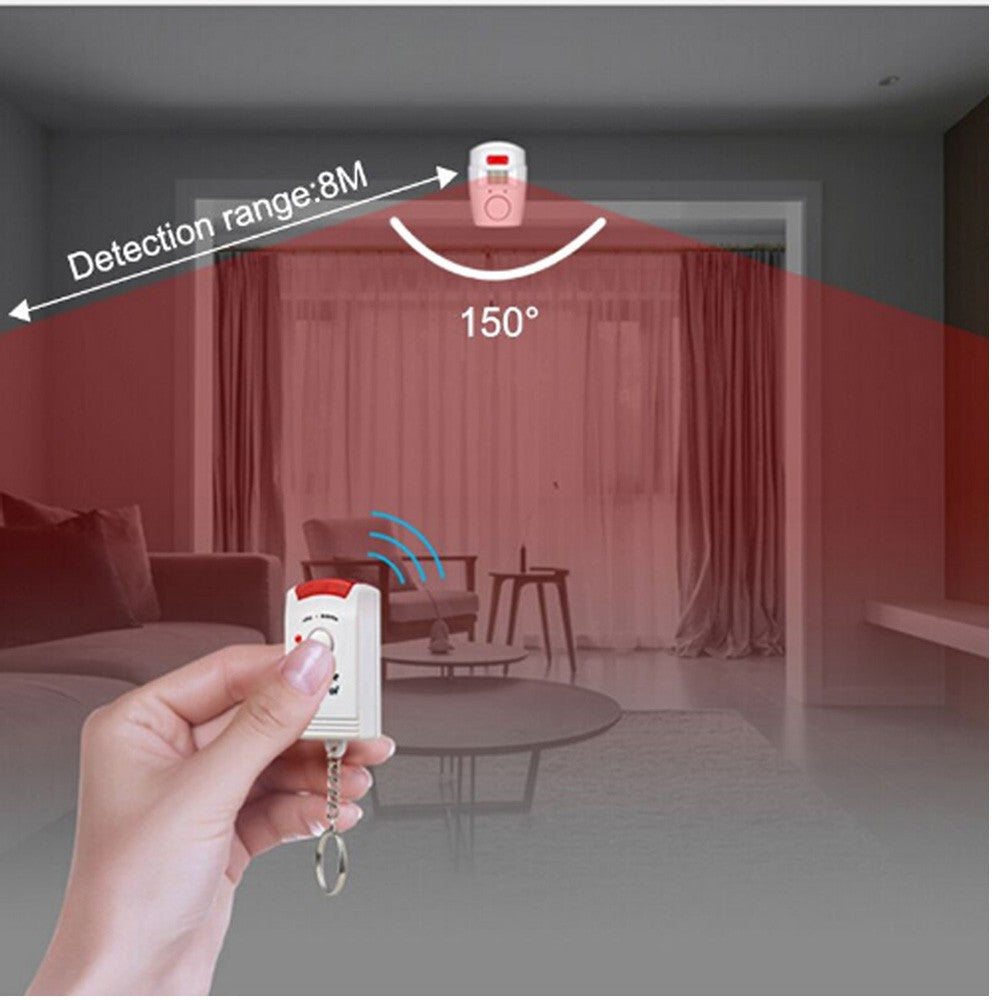 Détecteur de mouvement PIR à distance Alarme 105dB Moniteur d'alarme Système d'alarme sans fil